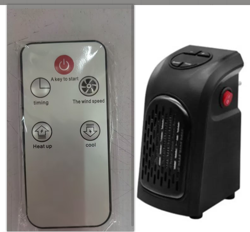Calefactor Portátil Handy Heater 400 Watts C/ Control Remoto